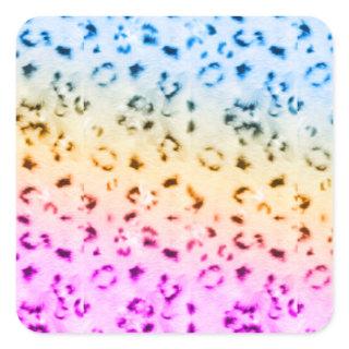 Corey Tiger 80s Multicolor Snow Leopard Square Sticker