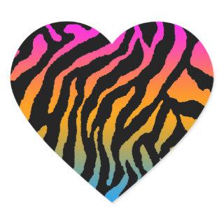 Corey Tiger 80s Tiger Stripes Heart Sticker