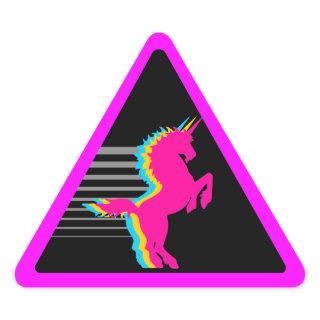 Corey Tiger 80s Unicorn Triangle Sticker