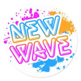 Corey Tiger 80s Vintage New Wave Neon Splatter Classic Round Sticker