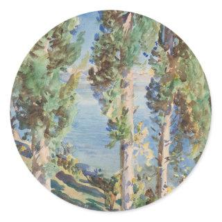 Corfu Cypresses by John Singer Sargent Classic Round Sticker
