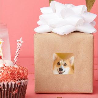 Corgi Face Square Sticker