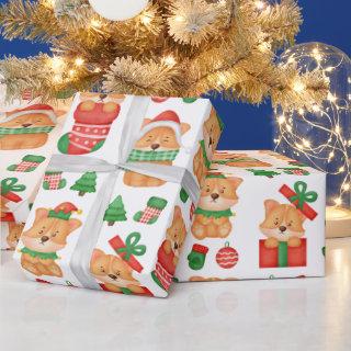 Corgi Puppy Dog Cute Festive Elf Santa Christmas