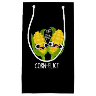 Corn-flict Funny Corn Pun Dark BG Small Gift Bag