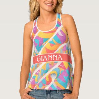 Corn Snake Watercolor Colorful Pattern Tank Top