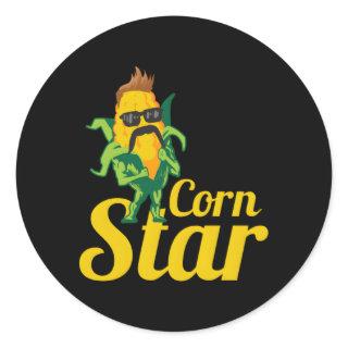 Corn Star For A Maize Farmer Classic Round Sticker