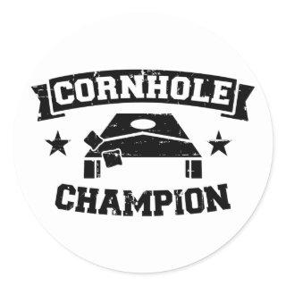 Cornhole champion classic round sticker