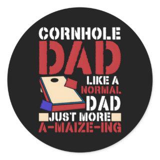 Cornhole Dad Normal Dad Just A-Maize-Ing Corn Hole Classic Round Sticker
