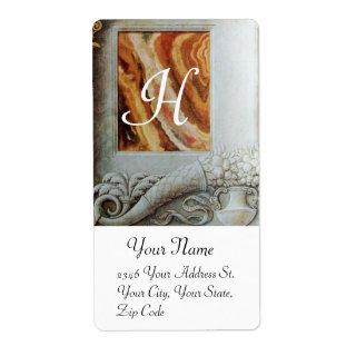 CORNUCOPIA  MONOGRAM , black and white grey brown Label