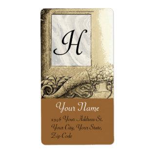 CORNUCOPIA  MONOGRAM , black and white grey brown Label