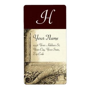 CORNUCOPIA  MONOGRAM , black and white grey brown Label