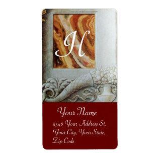 CORNUCOPIA  MONOGRAM , black white grey brown red Label