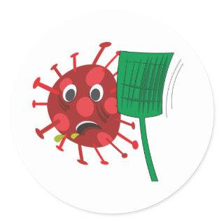 Coronavirus Slapped in the Face - Funny Art Classic Round Sticker