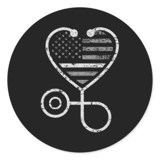 Correctional Nurse Thin Grey Line He Classic Round Sticker