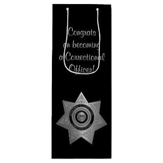 Correctional Officer Badge,Silve-Blk-Wine Gift Bag