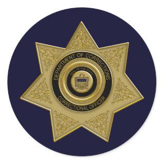 Correctional Officer Gold Badge Stickers