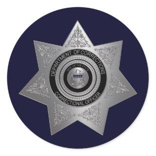 Correctional Officer Silver Badge Stickers