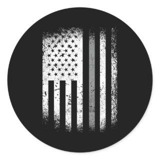 Correctional Officer Thin Silver Line Classic Round Sticker