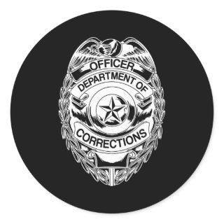 Correctional Officers Badge Gear Classic Round Sticker