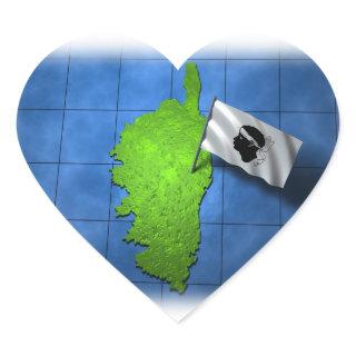 Corsica with its own flag heart sticker