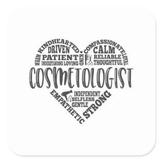 Cosmetologist, cosmetology, hair salon square sticker