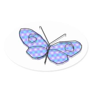 Cosmic Butterfly Oval Sticker