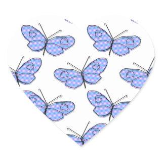 Cosmic Butterfly Pattern Heart Sticker