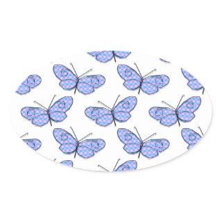 Cosmic Butterfly Pattern Oval Sticker
