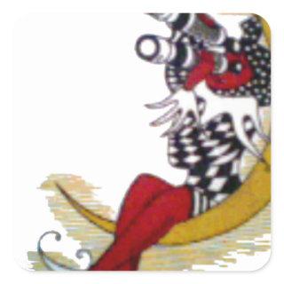 Cosmic Gaze: Elf on the Moon Adventure Square Sticker