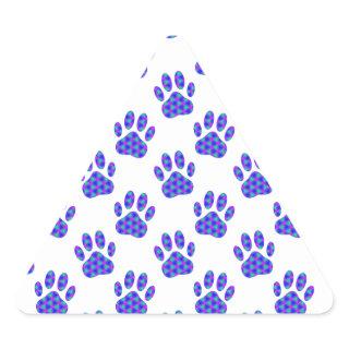 Cosmic Paw Print Pattern Triangle Sticker