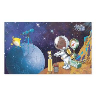 cosmos rectangular sticker