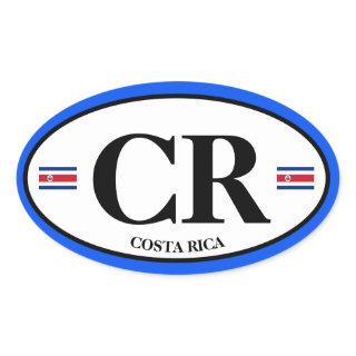 Costa Rica classic Euro Oval Sticker