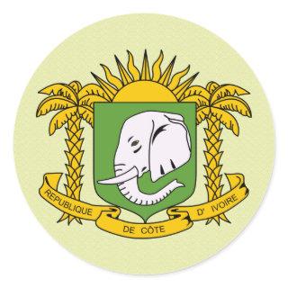 Cote Divoire Coat of Arms detail Classic Round Sticker