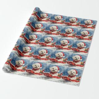 Coton De Tulear in Sledge Let it Snow Christmas