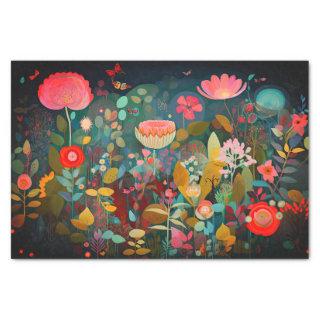 Cottagecore Flowers Abstract Painting Decoupage Tissue Paper