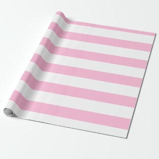 Cotton Candy Pink White Wide Horizontal Striped