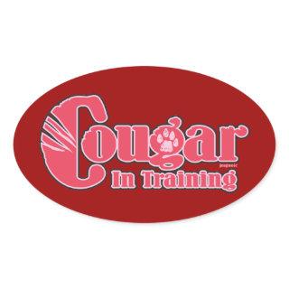 Cougar in Training Oval Sticker