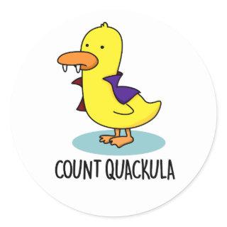 Count Quackula Funny Duck Pun Classic Round Sticker