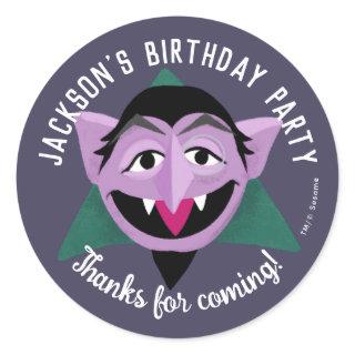 Count von Count Face Birthday Party Classic Round Sticker