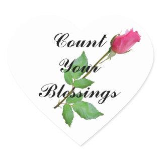 COUNT YOUR BLESSINGS-STICKER HEART STICKER