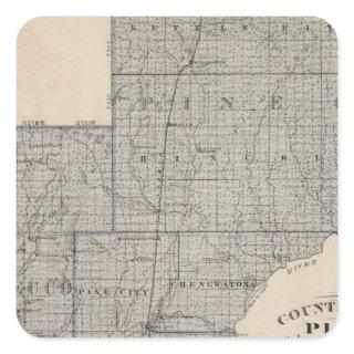 Counties of Pine, Kanabec, Minnesota Square Sticker