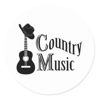 Country music classic round sticker