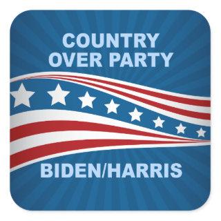 Country Over Party Biden Harris 2024 Election Square Sticker