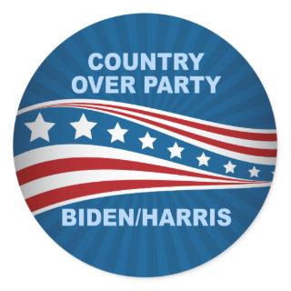 Country Over Party Biden Harris Classic Round Sticker