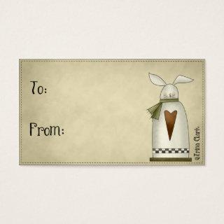 Country Primitive Bunny Design Gift Tags