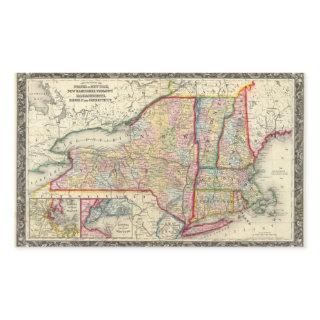County Map Of The States Of New York Rectangular Sticker