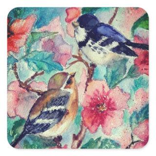 Couple Bird Sticker Spring - Watercolor