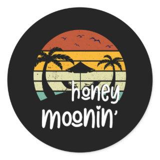 Couples Married Matching Honey Mooning Honeymoon V Classic Round Sticker