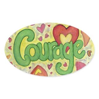 Courage Inspirational Word Art Label Stickers