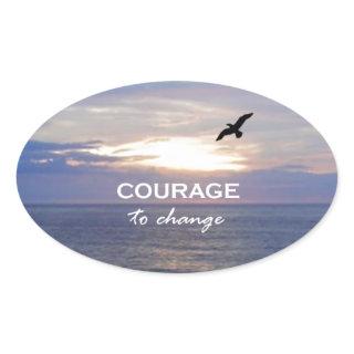 Courage To Change Oval Sticker